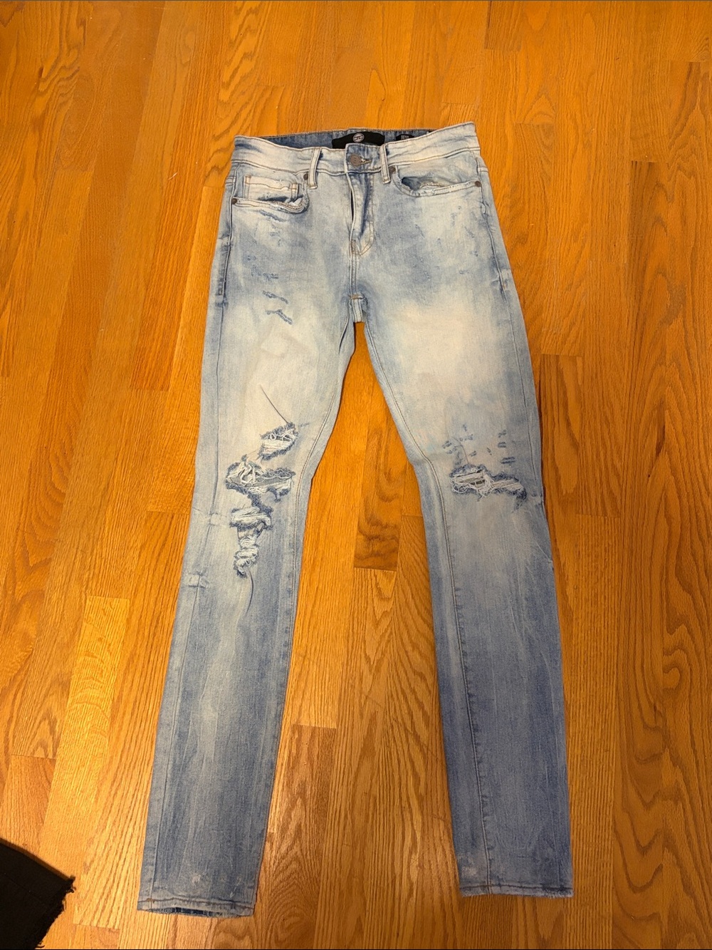 Jordan Craig Light Blue Distressed Skinny Jeans